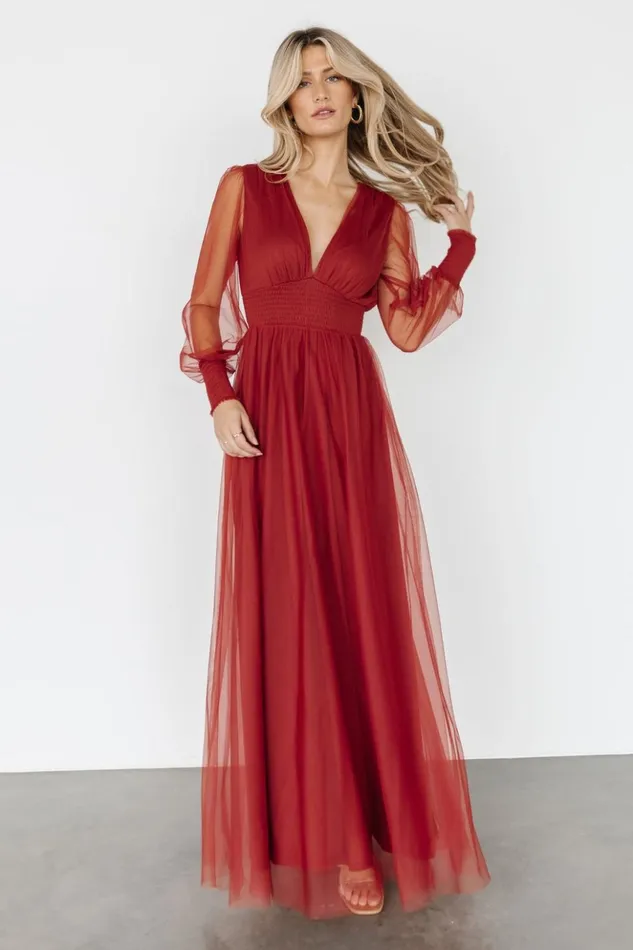 Baltic Born Maxi Dresses Layla Tulle Maxi Dress Terracotta 8211 Women Baltic Born Maxi Dresses Layla Tulle Maxi Dress Terracotta 8211 Women
