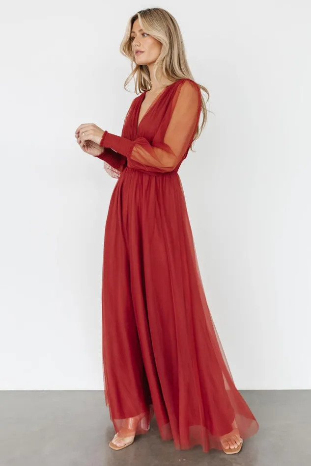 Baltic Born Maxi Dresses Layla Tulle Maxi Dress Terracotta 8211 Women Baltic Born Maxi Dresses Layla Tulle Maxi Dress Terracotta 8211 Women