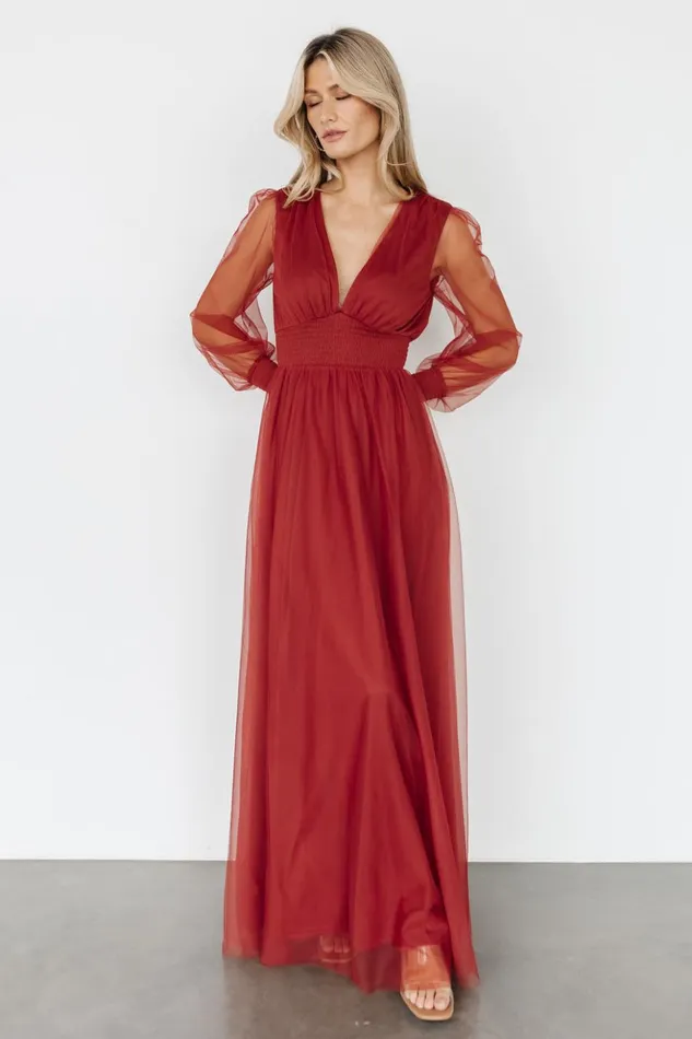 Baltic Born Maxi Dresses Layla Tulle Maxi Dress Terracotta 8211 Women Baltic Born Maxi Dresses Layla Tulle Maxi Dress Terracotta 8211 Women