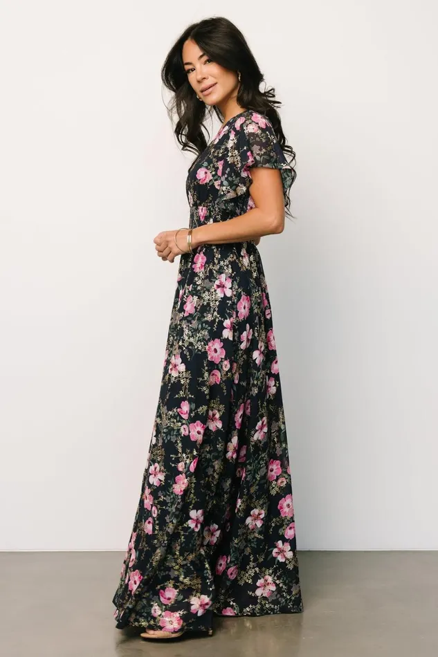 Baltic Born Maxi Dresses Lynlee Metallic Maxi Dress Dark Blue Pink 8211 Women Baltic Born Maxi Dresses Lynlee Metallic Maxi Dress Dark Blue Pink 8211 Women