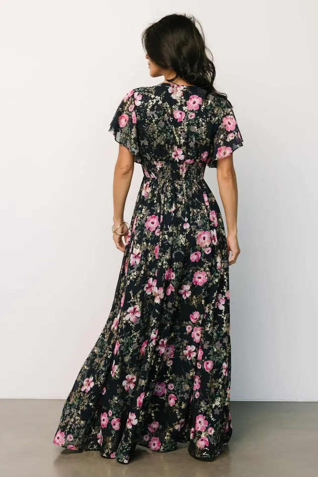 Baltic Born Maxi Dresses Lynlee Metallic Maxi Dress Dark Blue Pink 8211 Women Baltic Born Maxi Dresses Lynlee Metallic Maxi Dress Dark Blue Pink 8211 Women