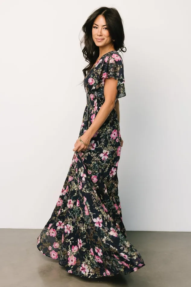 Baltic Born Maxi Dresses Lynlee Metallic Maxi Dress Dark Blue Pink 8211 Women Baltic Born Maxi Dresses Lynlee Metallic Maxi Dress Dark Blue Pink 8211 Women