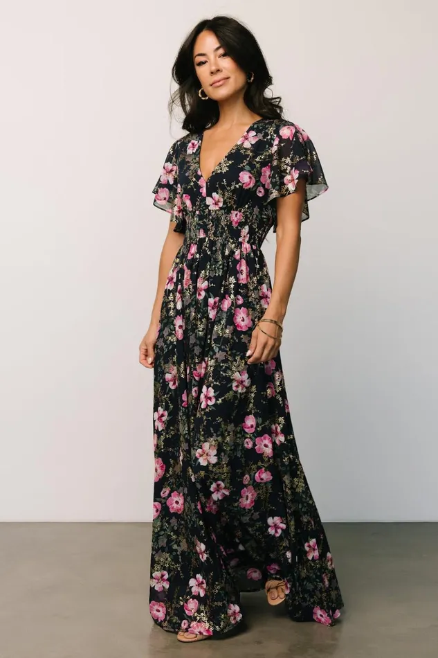 Baltic Born Maxi Dresses Lynlee Metallic Maxi Dress Dark Blue Pink 8211 Women Baltic Born Maxi Dresses Lynlee Metallic Maxi Dress Dark Blue Pink 8211 Women