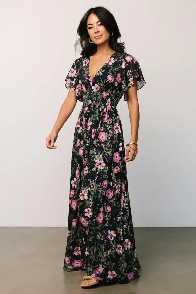 Baltic Born Maxi Dresses Lynlee Metallic Maxi Dress Dark Blue Pink 8211 Women Baltic Born Maxi Dresses Lynlee Metallic Maxi Dress Dark Blue Pink 8211 Women