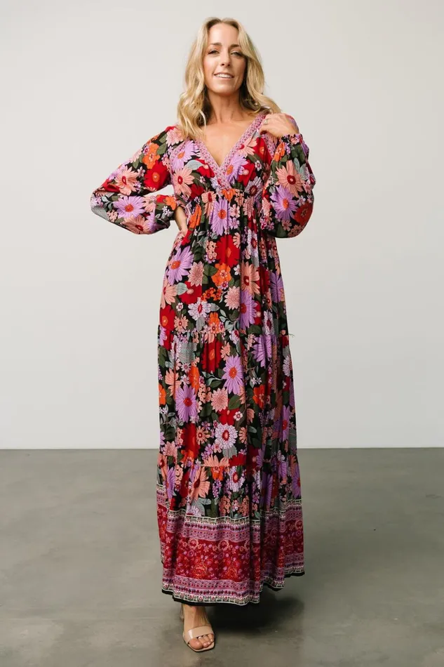 Baltic Born Maxi Dresses Malena Maxi Dress Black Multi 8211 Women Baltic Born Maxi Dresses Malena Maxi Dress Black Multi 8211 Women