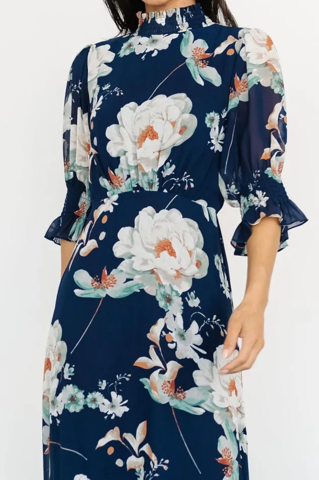 Baltic Born Maxi Dresses Marie Mock Neck Maxi Dress Navy Floral 8211 Women Baltic Born Maxi Dresses Marie Mock Neck Maxi Dress Navy Floral 8211 Women