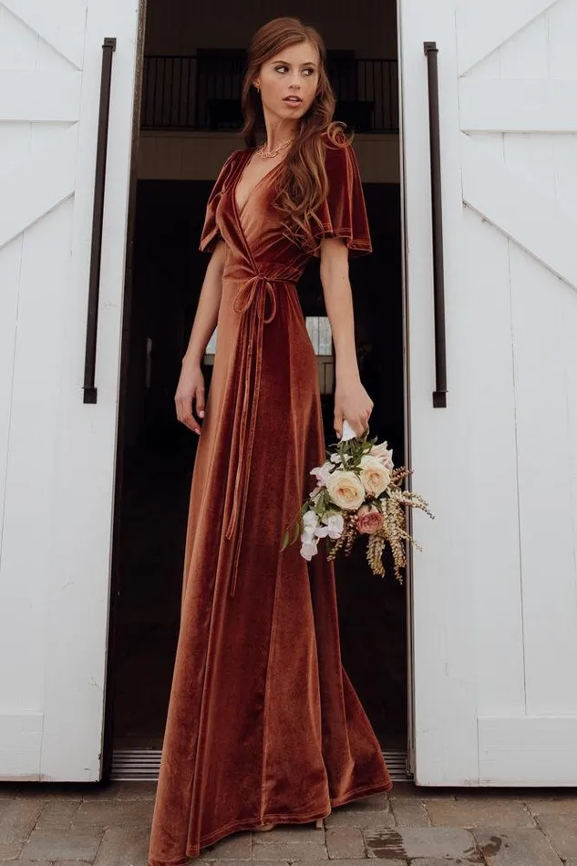 Baltic Born Maxi Dresses Meghan Velvet Wrap Maxi Dress Spice 8211 Women Baltic Born Maxi Dresses Meghan Velvet Wrap Maxi Dress Spice 8211 Women