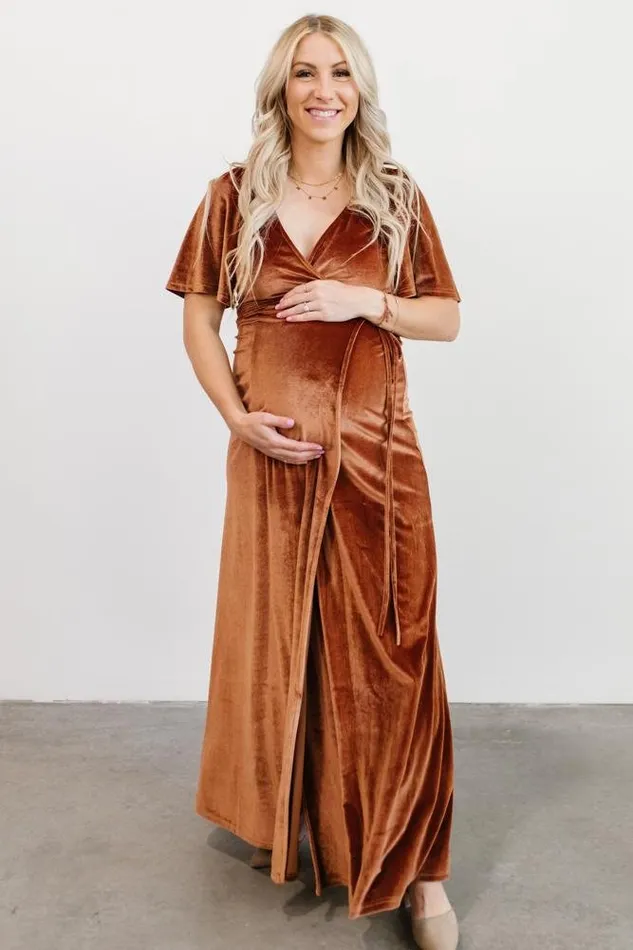Baltic Born Maxi Dresses Meghan Velvet Wrap Maxi Dress Spice 8211 Women Baltic Born Maxi Dresses Meghan Velvet Wrap Maxi Dress Spice 8211 Women