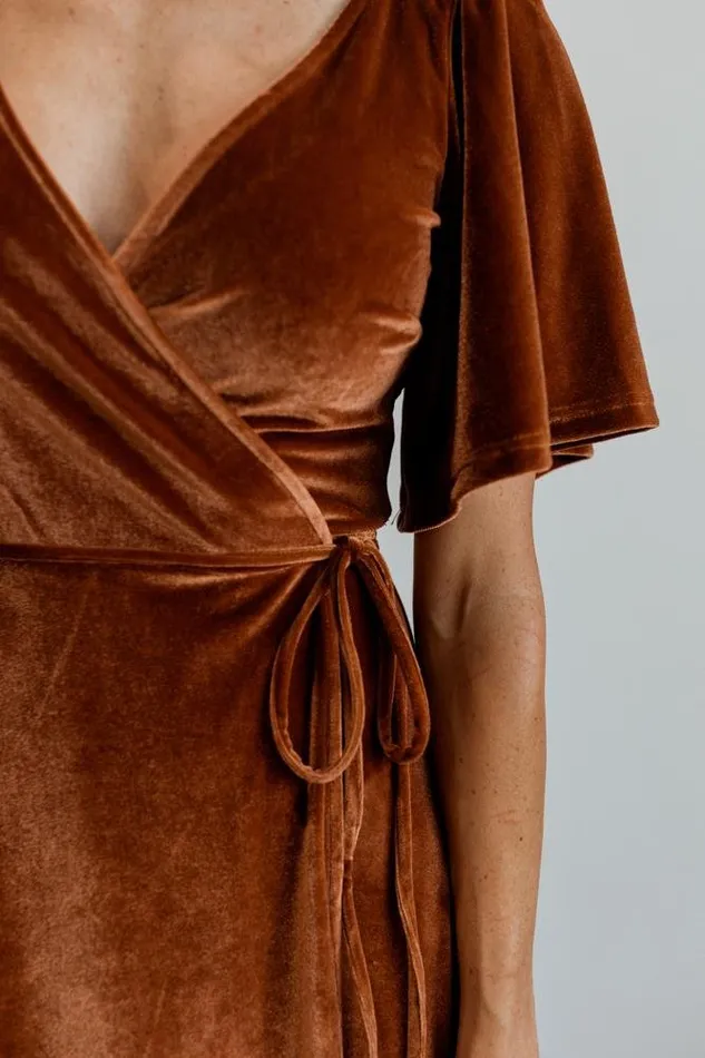 Baltic Born Maxi Dresses Meghan Velvet Wrap Maxi Dress Spice 8211 Women Baltic Born Maxi Dresses Meghan Velvet Wrap Maxi Dress Spice 8211 Women