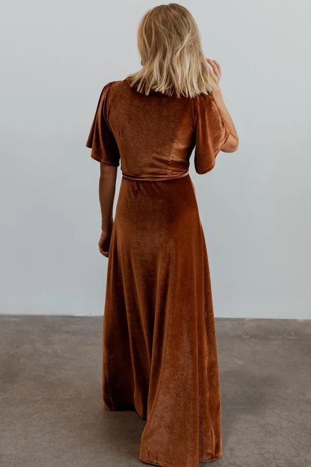 Baltic Born Maxi Dresses Meghan Velvet Wrap Maxi Dress Spice 8211 Women Baltic Born Maxi Dresses Meghan Velvet Wrap Maxi Dress Spice 8211 Women