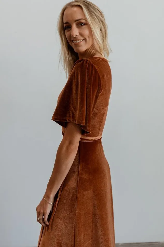 Baltic Born Maxi Dresses Meghan Velvet Wrap Maxi Dress Spice 8211 Women Baltic Born Maxi Dresses Meghan Velvet Wrap Maxi Dress Spice 8211 Women