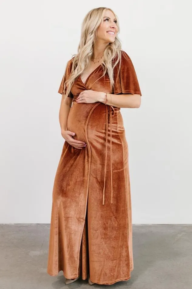Baltic Born Maxi Dresses Meghan Velvet Wrap Maxi Dress Spice 8211 Women Baltic Born Maxi Dresses Meghan Velvet Wrap Maxi Dress Spice 8211 Women