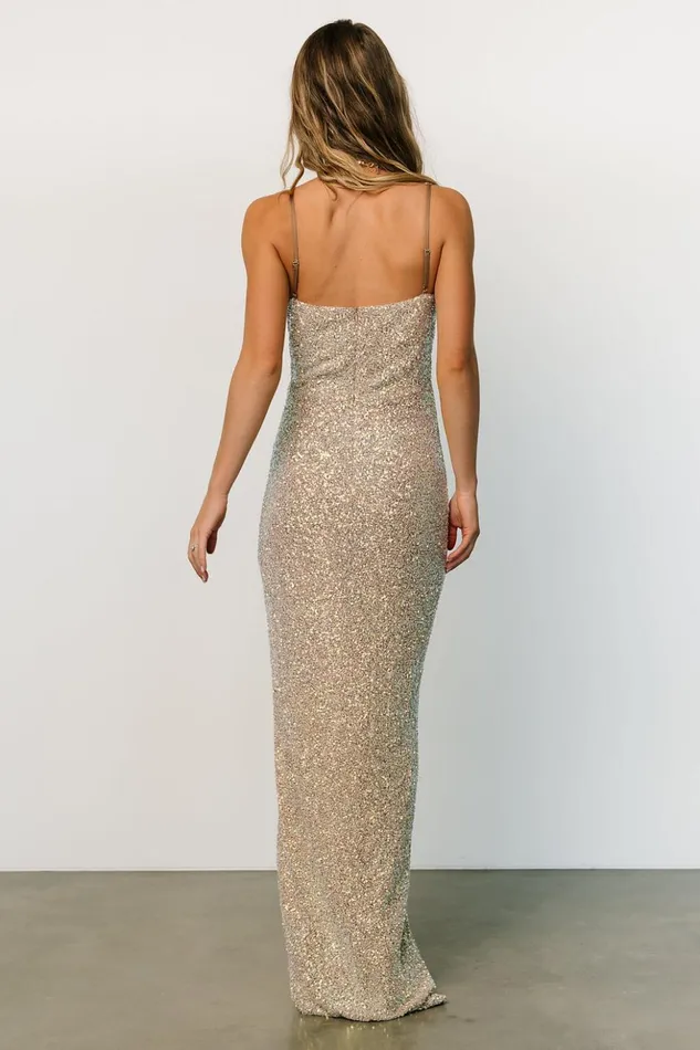 Baltic Born Maxi Dresses Melania Sequin Gown Natural 8211 Women Baltic Born Maxi Dresses Melania Sequin Gown Natural 8211 Women