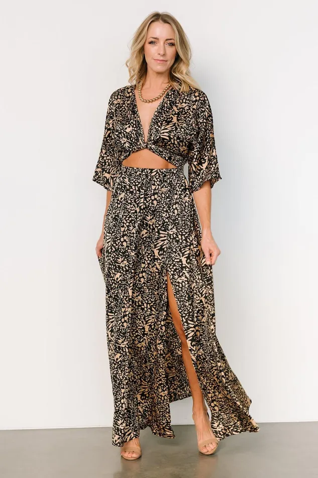 Baltic Born Maxi Dresses Morlana Maxi Dress Black Tan Print 8211 Women