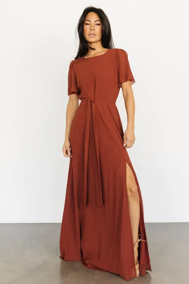 Baltic Born Maxi Dresses Naomi Short Sleeve Maxi Dress Cinnamon 8211 Women Baltic Born Maxi Dresses Naomi Short Sleeve Maxi Dress Cinnamon 8211 Women