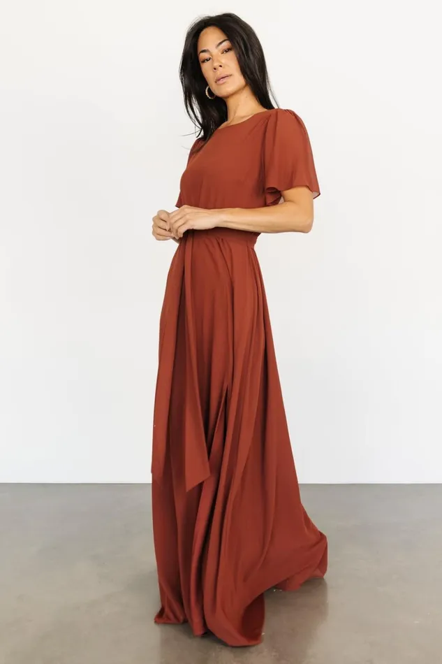 Baltic Born Maxi Dresses Naomi Short Sleeve Maxi Dress Cinnamon 8211 Women Baltic Born Maxi Dresses Naomi Short Sleeve Maxi Dress Cinnamon 8211 Women