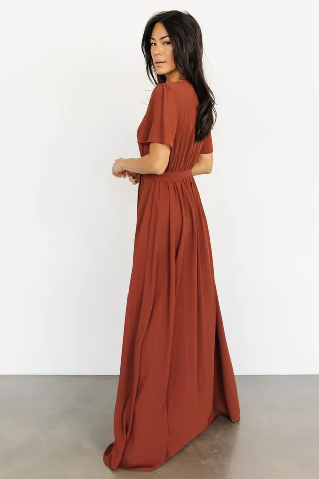 Baltic Born Maxi Dresses Naomi Short Sleeve Maxi Dress Cinnamon 8211 Women Baltic Born Maxi Dresses Naomi Short Sleeve Maxi Dress Cinnamon 8211 Women