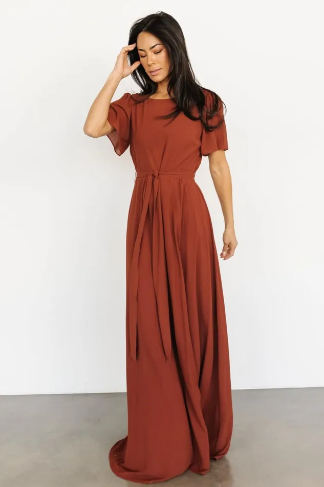 Baltic Born Maxi Dresses Naomi Short Sleeve Maxi Dress Cinnamon 8211 Women Baltic Born Maxi Dresses Naomi Short Sleeve Maxi Dress Cinnamon 8211 Women