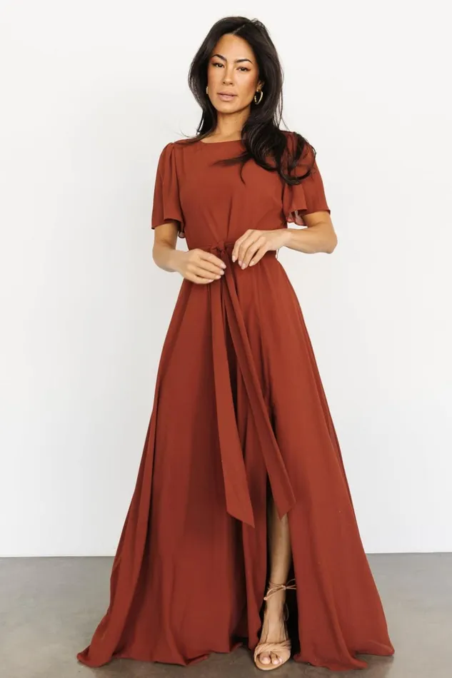 Baltic Born Maxi Dresses Naomi Short Sleeve Maxi Dress Cinnamon 8211 Women Baltic Born Maxi Dresses Naomi Short Sleeve Maxi Dress Cinnamon 8211 Women