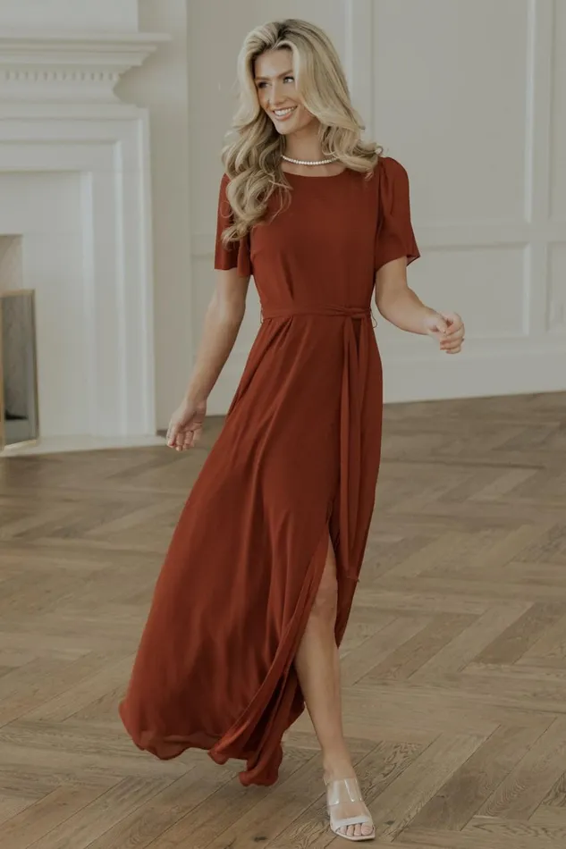 Baltic Born Maxi Dresses Naomi Short Sleeve Maxi Dress Cinnamon 8211 Women Baltic Born Maxi Dresses Naomi Short Sleeve Maxi Dress Cinnamon 8211 Women