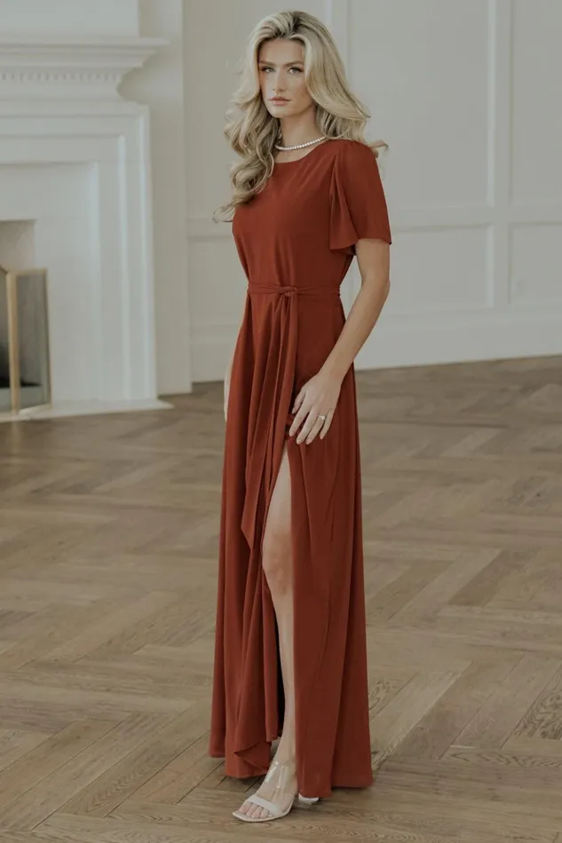 Baltic Born Maxi Dresses Naomi Short Sleeve Maxi Dress Cinnamon 8211 Women Baltic Born Maxi Dresses Naomi Short Sleeve Maxi Dress Cinnamon 8211 Women