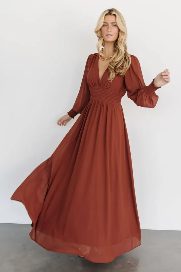 Baltic Born Maxi Dresses Olivia Maxi Dress Cinnamon 8211 Women Baltic Born Maxi Dresses Olivia Maxi Dress Cinnamon 8211 Women