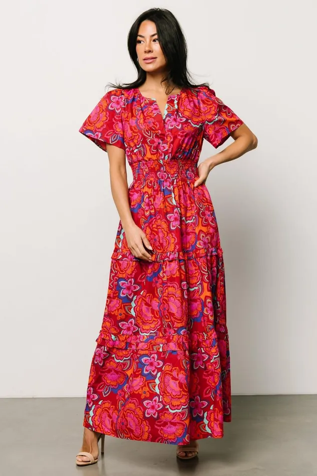 Baltic Born Maxi Dresses Palmer Tiered Maxi Dress Multi Floral 8211 Women