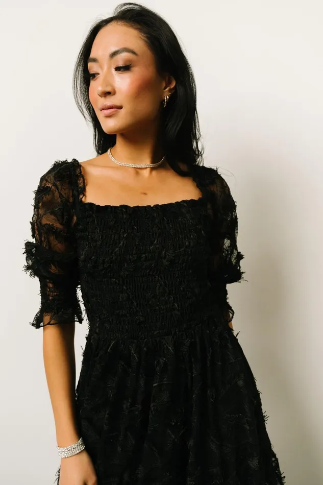Baltic Born Maxi Dresses Paloma Smocked Feather Maxi Dress Black 8211 Women Baltic Born Maxi Dresses Paloma Smocked Feather Maxi Dress Black 8211 Women