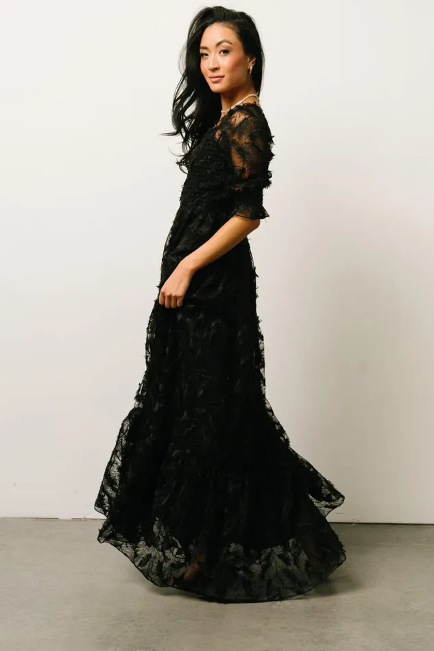 Baltic Born Maxi Dresses Paloma Smocked Feather Maxi Dress Black 8211 Women Baltic Born Maxi Dresses Paloma Smocked Feather Maxi Dress Black 8211 Women