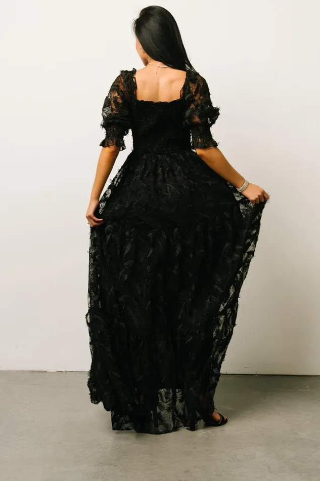 Baltic Born Maxi Dresses Paloma Smocked Feather Maxi Dress Black 8211 Women Baltic Born Maxi Dresses Paloma Smocked Feather Maxi Dress Black 8211 Women