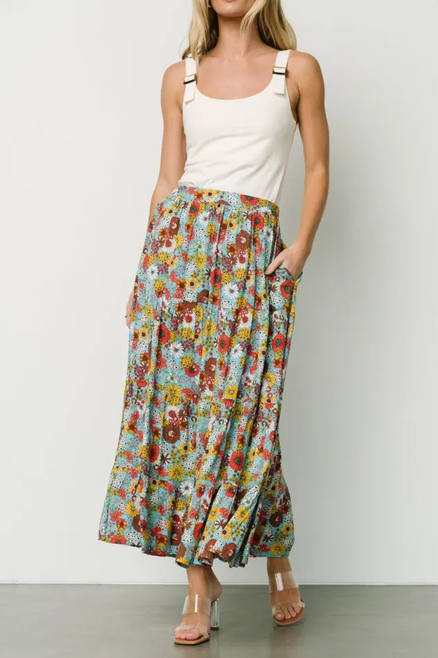 Baltic Born Maxi Dresses Reilly Maxi Skirt Teal Flower Print 8211 Women Baltic Born Maxi Dresses Reilly Maxi Skirt Teal Flower Print 8211 Women