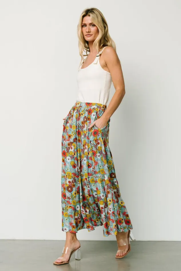 Baltic Born Maxi Dresses Reilly Maxi Skirt Teal Flower Print 8211 Women Baltic Born Maxi Dresses Reilly Maxi Skirt Teal Flower Print 8211 Women