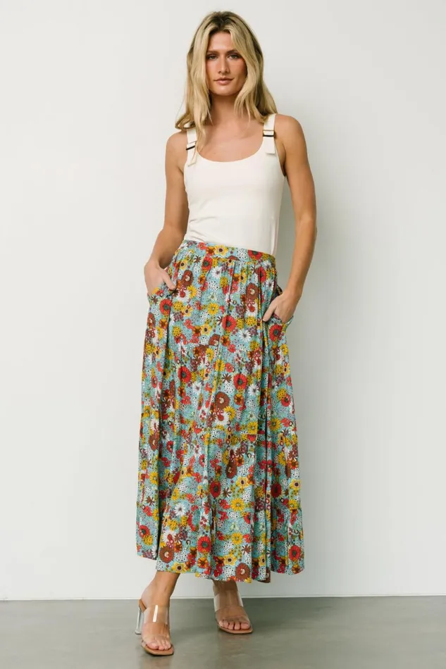 Baltic Born Maxi Dresses Reilly Maxi Skirt Teal Flower Print 8211 Women Baltic Born Maxi Dresses Reilly Maxi Skirt Teal Flower Print 8211 Women