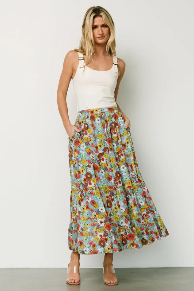 Baltic Born Maxi Dresses Reilly Maxi Skirt Teal Flower Print 8211 Women Baltic Born Maxi Dresses Reilly Maxi Skirt Teal Flower Print 8211 Women