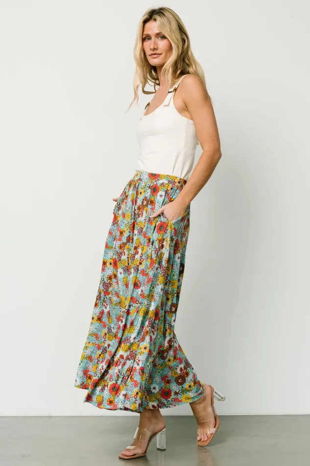 Baltic Born Maxi Dresses Reilly Maxi Skirt Teal Flower Print 8211 Women Baltic Born Maxi Dresses Reilly Maxi Skirt Teal Flower Print 8211 Women