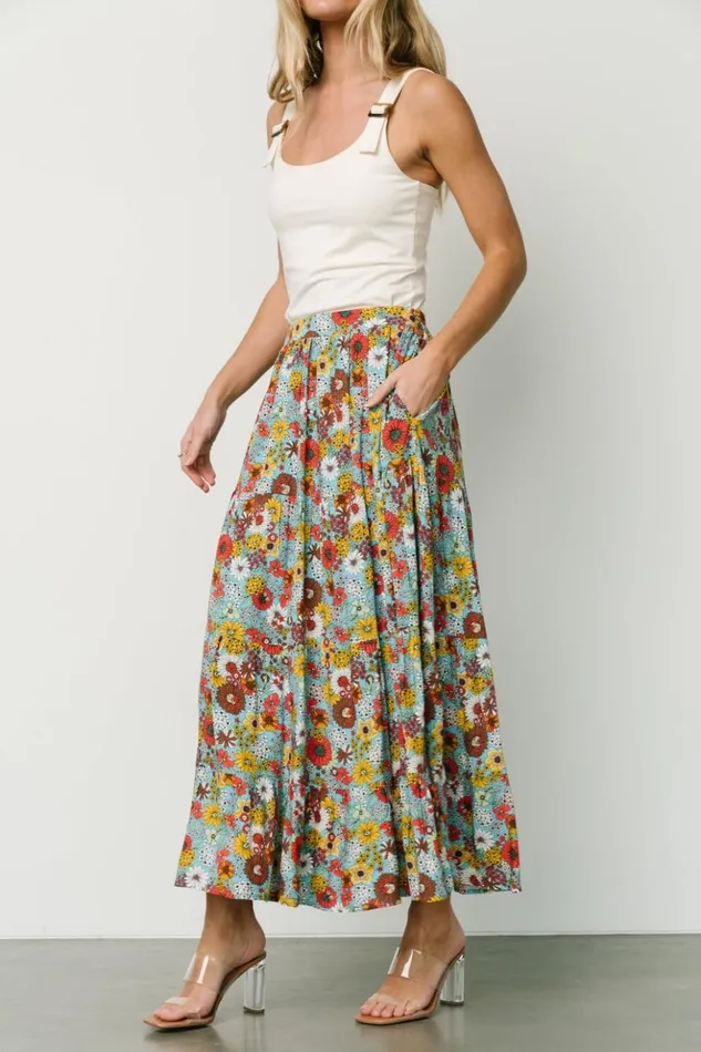 Baltic Born Maxi Dresses Reilly Maxi Skirt Teal Flower Print 8211 Women Baltic Born Maxi Dresses Reilly Maxi Skirt Teal Flower Print 8211 Women