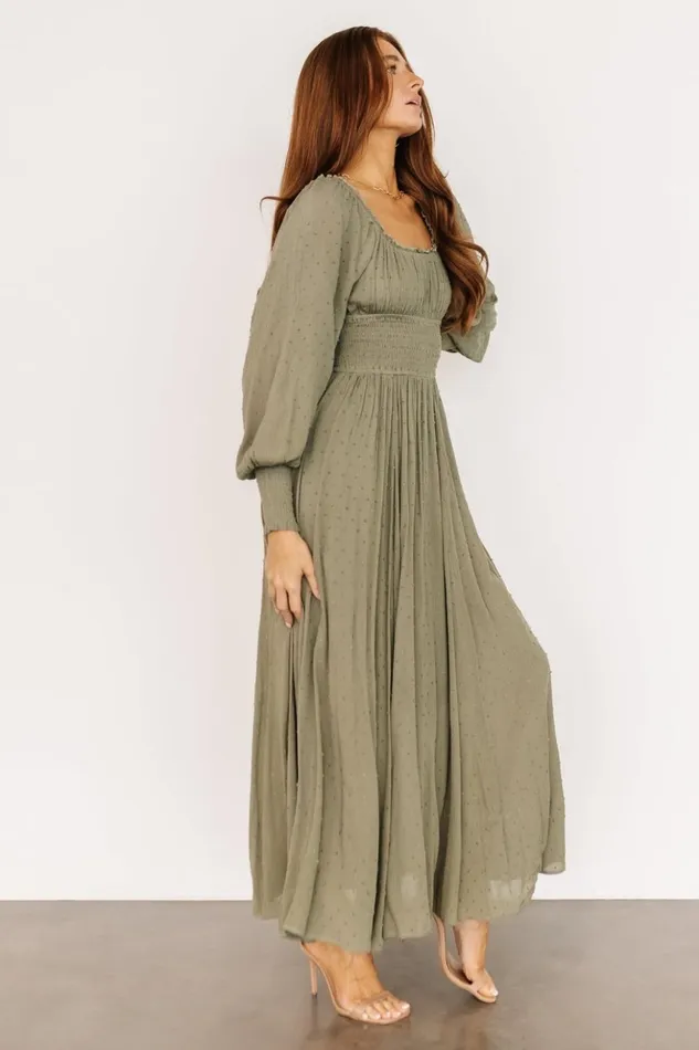 Baltic Born Maxi Dresses Renata Dot Maxi Dress Dusty Olive 8211 Women Baltic Born Maxi Dresses Renata Dot Maxi Dress Dusty Olive 8211 Women