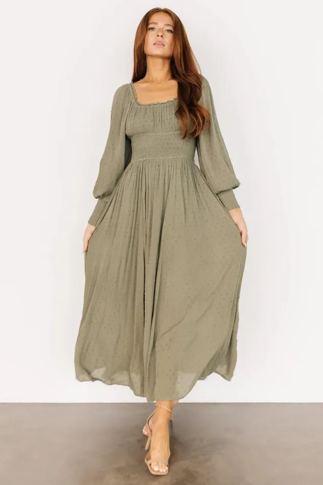 Baltic Born Maxi Dresses Renata Dot Maxi Dress Dusty Olive 8211 Women Baltic Born Maxi Dresses Renata Dot Maxi Dress Dusty Olive 8211 Women