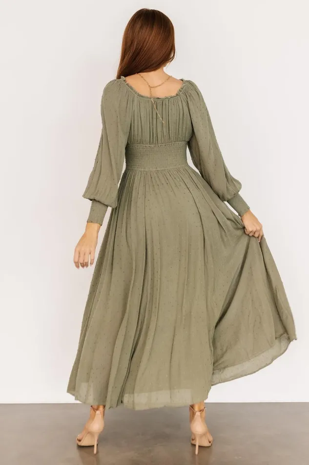Baltic Born Maxi Dresses Renata Dot Maxi Dress Dusty Olive 8211 Women Baltic Born Maxi Dresses Renata Dot Maxi Dress Dusty Olive 8211 Women