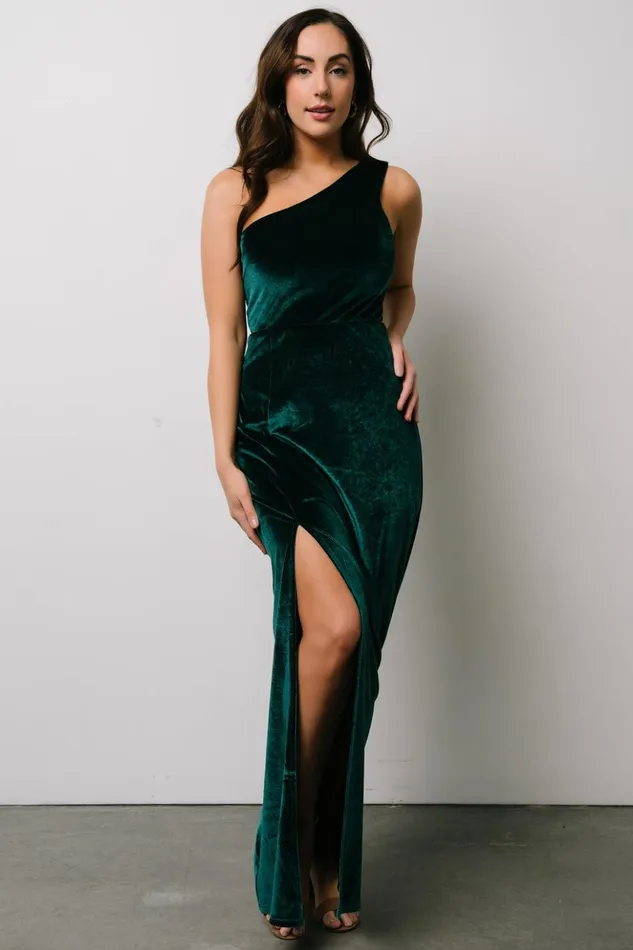 Baltic Born Maxi Dresses Tatiana Velvet One Shoulder Maxi Dress Emerald 8211 Women Baltic Born Maxi Dresses Tatiana Velvet One Shoulder Maxi Dress Emerald 8211 Women