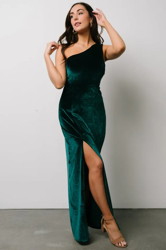 Baltic Born Maxi Dresses Tatiana Velvet One Shoulder Maxi Dress Emerald 8211 Women Baltic Born Maxi Dresses Tatiana Velvet One Shoulder Maxi Dress Emerald 8211 Women