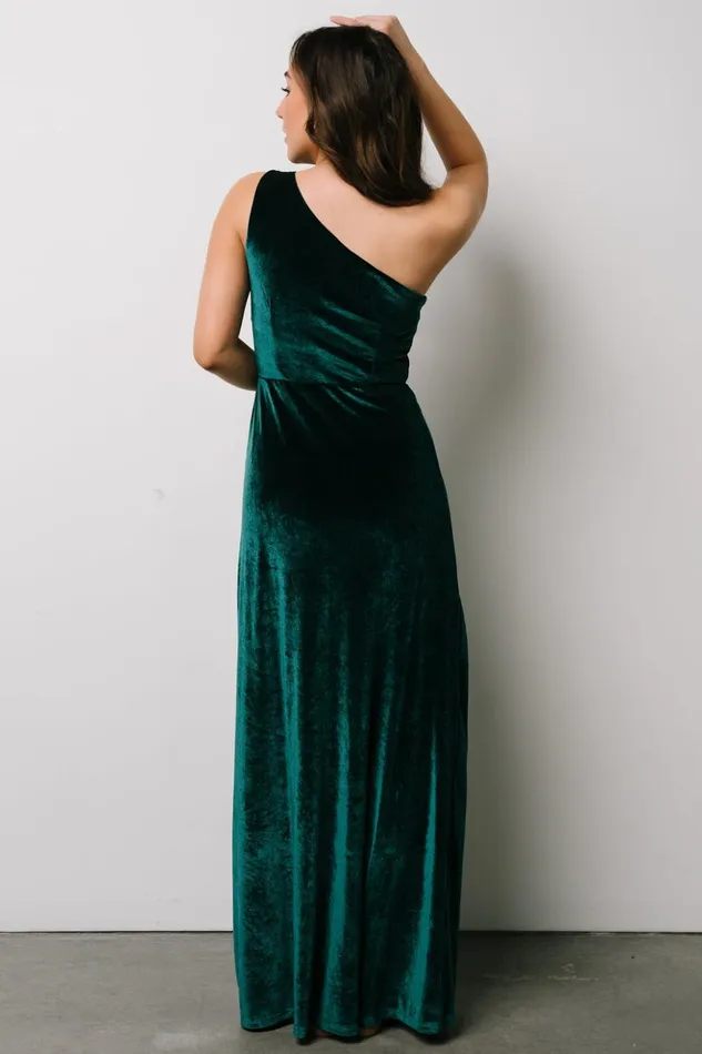 Baltic Born Maxi Dresses Tatiana Velvet One Shoulder Maxi Dress Emerald 8211 Women Baltic Born Maxi Dresses Tatiana Velvet One Shoulder Maxi Dress Emerald 8211 Women