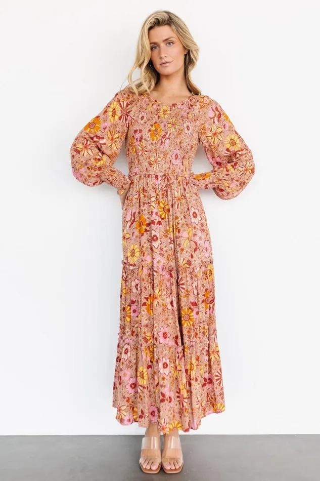 Baltic Born Maxi Dresses Thea Smocked Maxi Dress Multi Floral 8211 Women Baltic Born Maxi Dresses Thea Smocked Maxi Dress Multi Floral 8211 Women