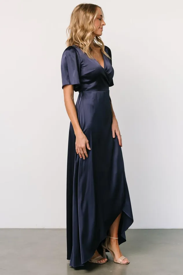 Baltic Born Maxi Dresses Vara Satin Maxi Wrap Dress Navy 8211 Women Baltic Born Maxi Dresses Vara Satin Maxi Wrap Dress Navy 8211 Women