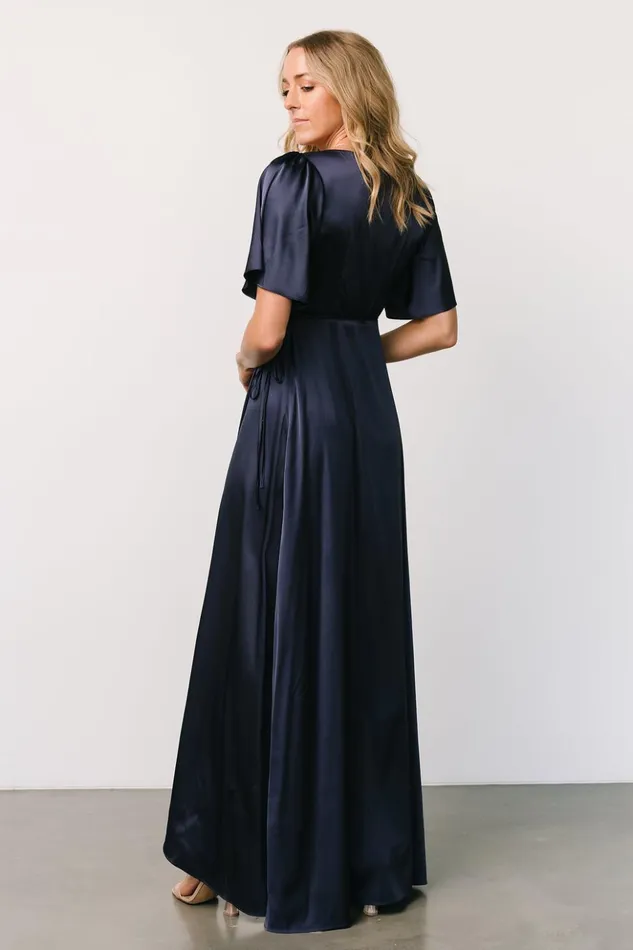 Baltic Born Maxi Dresses Vara Satin Maxi Wrap Dress Navy 8211 Women Baltic Born Maxi Dresses Vara Satin Maxi Wrap Dress Navy 8211 Women