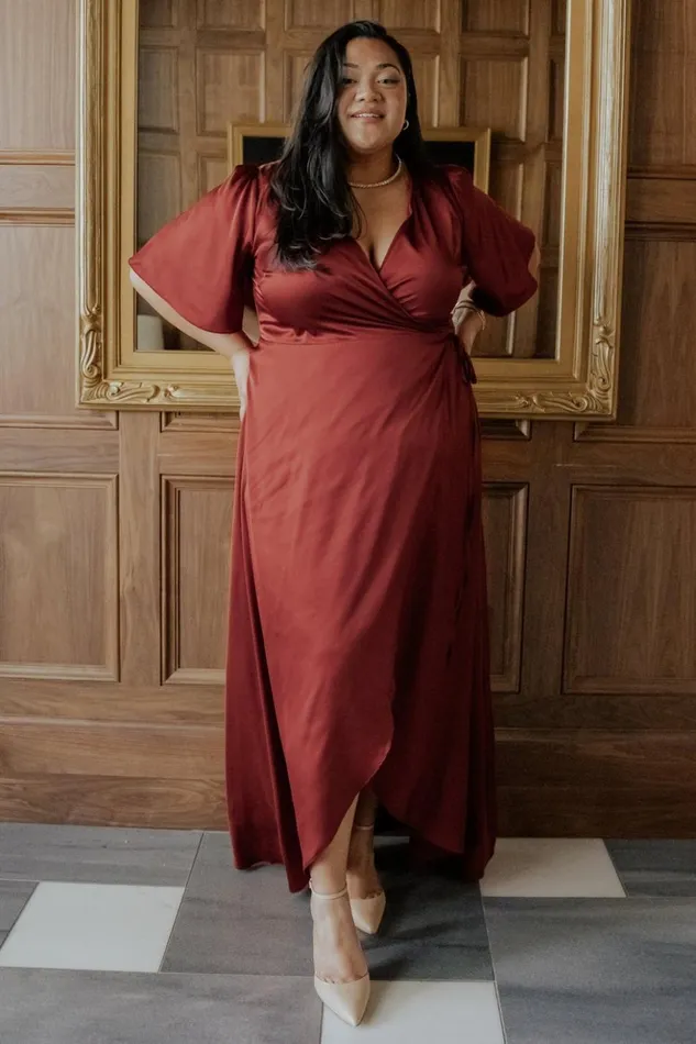 Baltic Born Maxi Dresses Vara Satin Maxi Wrap Dress Terracotta 8211 Women Baltic Born Maxi Dresses Vara Satin Maxi Wrap Dress Terracotta 8211 Women