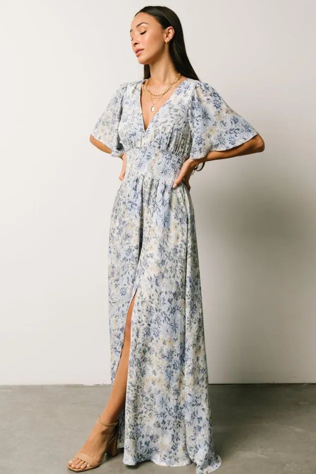 Baltic Born Maxi Dresses Verona Smocked Maxi Dress White Blue Print 8211 Women Baltic Born Maxi Dresses Verona Smocked Maxi Dress White Blue Print 8211 Women