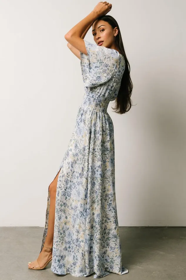 Baltic Born Maxi Dresses Verona Smocked Maxi Dress White Blue Print 8211 Women Baltic Born Maxi Dresses Verona Smocked Maxi Dress White Blue Print 8211 Women