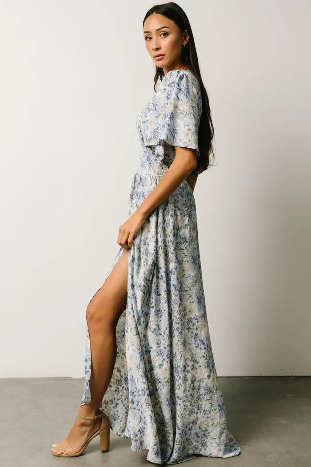 Baltic Born Maxi Dresses Verona Smocked Maxi Dress White Blue Print 8211 Women Baltic Born Maxi Dresses Verona Smocked Maxi Dress White Blue Print 8211 Women