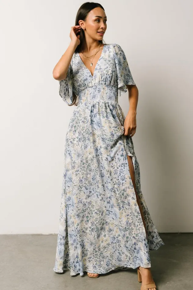 Baltic Born Maxi Dresses Verona Smocked Maxi Dress White Blue Print 8211 Women Baltic Born Maxi Dresses Verona Smocked Maxi Dress White Blue Print 8211 Women